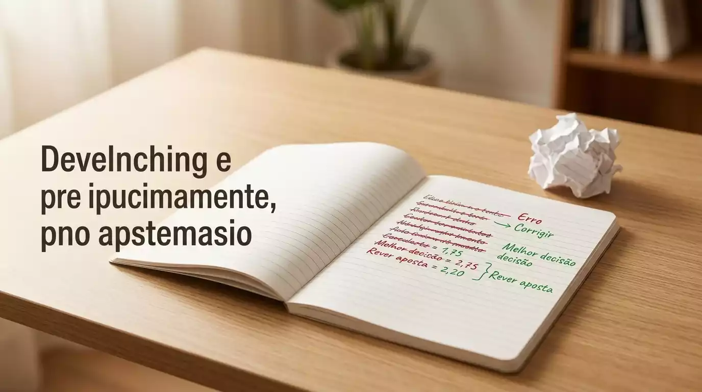 Bloco de notas com lista de erros riscados e correcoes para apostas em snooker